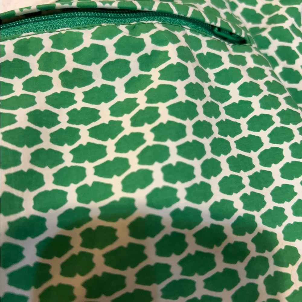 J.Crew Men's Swim Trunks in a green and white geometric print. - Picture 8 of 13